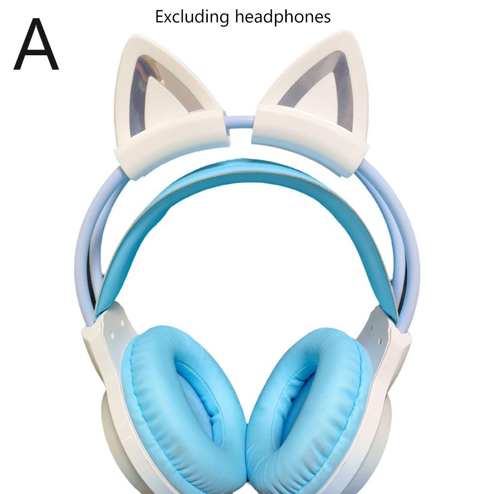 Kopfhörer-Zubehör Katzenohr für Kopfhörer Gaming-Headsets Befestigung Stereo-Headset-Dekoration Leichter Silikon-Anhänger CN weiß