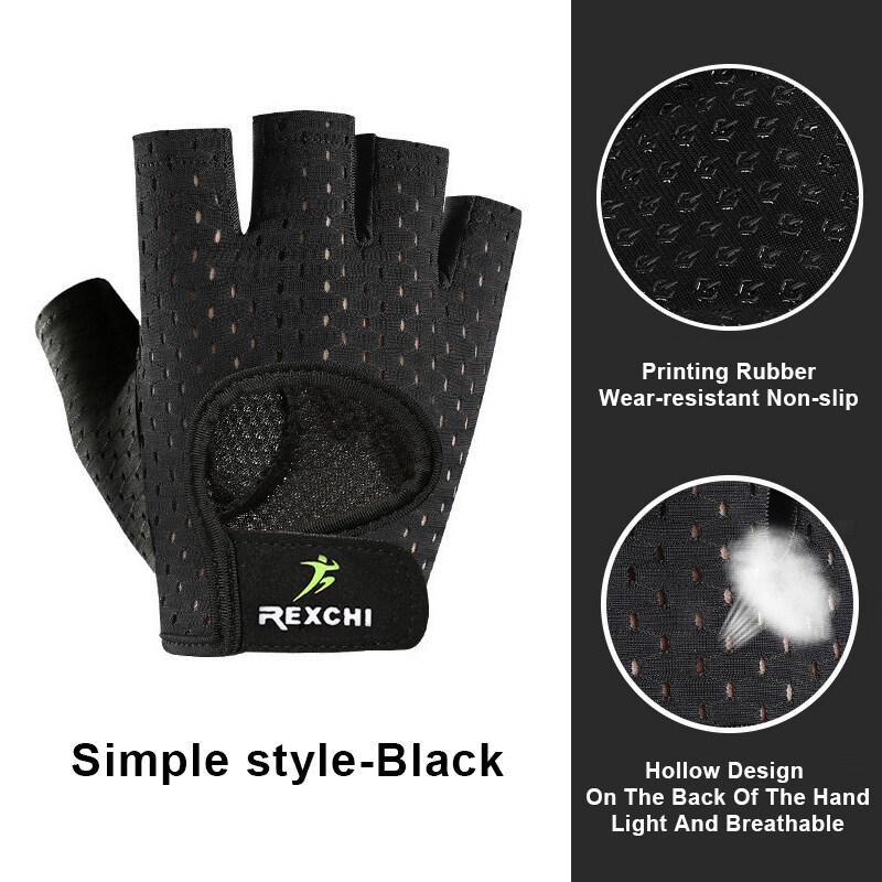 OLIKEI Fitness-Handschuhe für Männer und Frauen, Halbfinger-Sport-Reithandschuhe, atmungsaktive Gymnastik-Handschuhe, verschleißfest, rutschfest, Reck-Hantel-Handschuh S