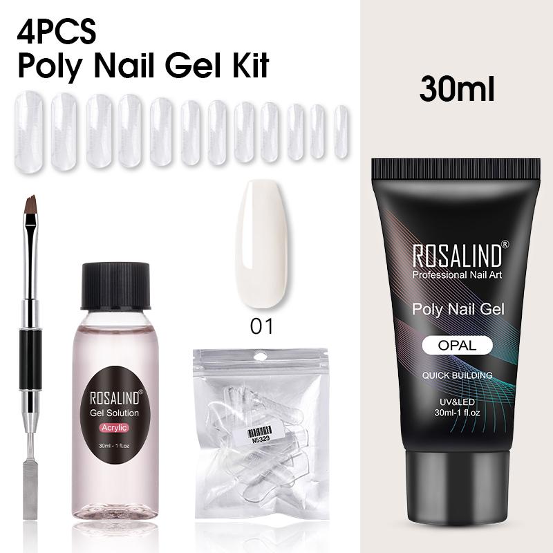 ROSALIND 30ml Nagel Poly Nagel Gel Set Hybrid Nagelverlängerung UV Gel Polish Quick Builder Gel Maniküre Kit Für Finger verlängern Nail art Design
