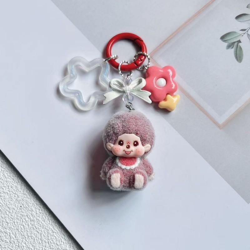 Cartoon Plüsch Monchhichi Schlüsselanhänger Anhänger Niedlicher Plüschaffen Anhänger Handyketten Verzierung Monchhichi Mini Plüschtaschen Anhänger