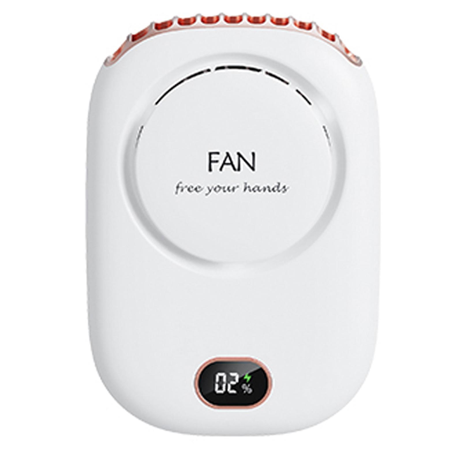 Tragbarer Halsketten-Ventilator, Mini-Ventilator, Nackenbügel-Ventilator, wiederaufladbar über USB, leiser 3-Gang-Handfrei-Ventilator für weiß