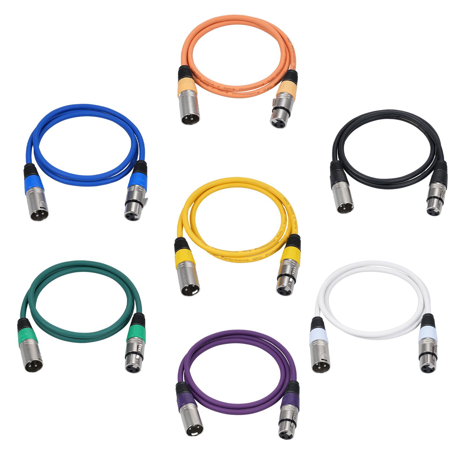 1Pack 3 Pin Dmx Kabel Männlich Weiblich XLR Patch Kabel DMX512 Signal Kabel Mikrofon Kabel XLR Kabel bunt