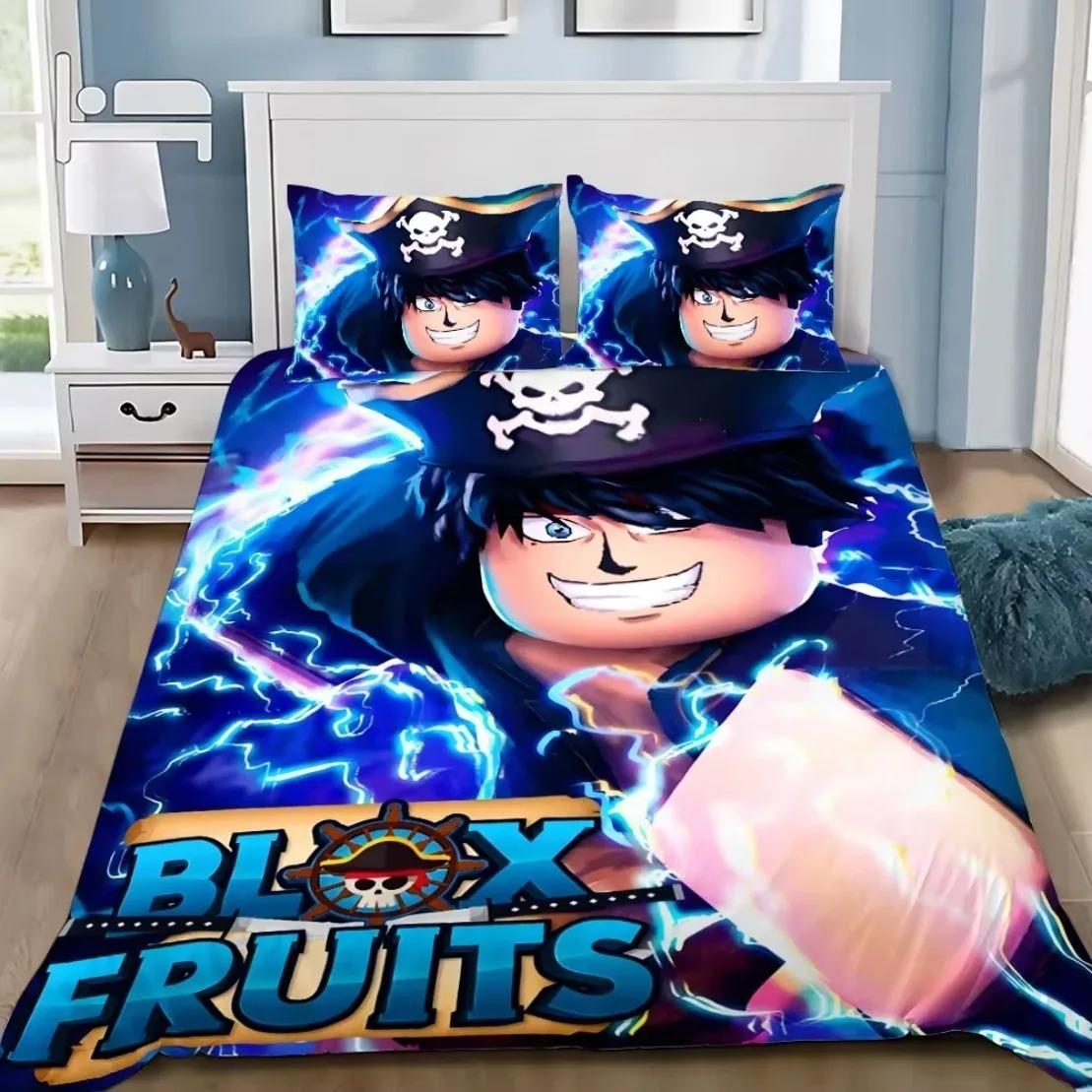 3D Spiel Bettwäscheset B-Blox F-Früchte Cartoon Bettbezugset Weich Hautfreundlich Einzel Doppel King Size Für Kinder Heimtextilien 2pcsEuSingle 135x200
