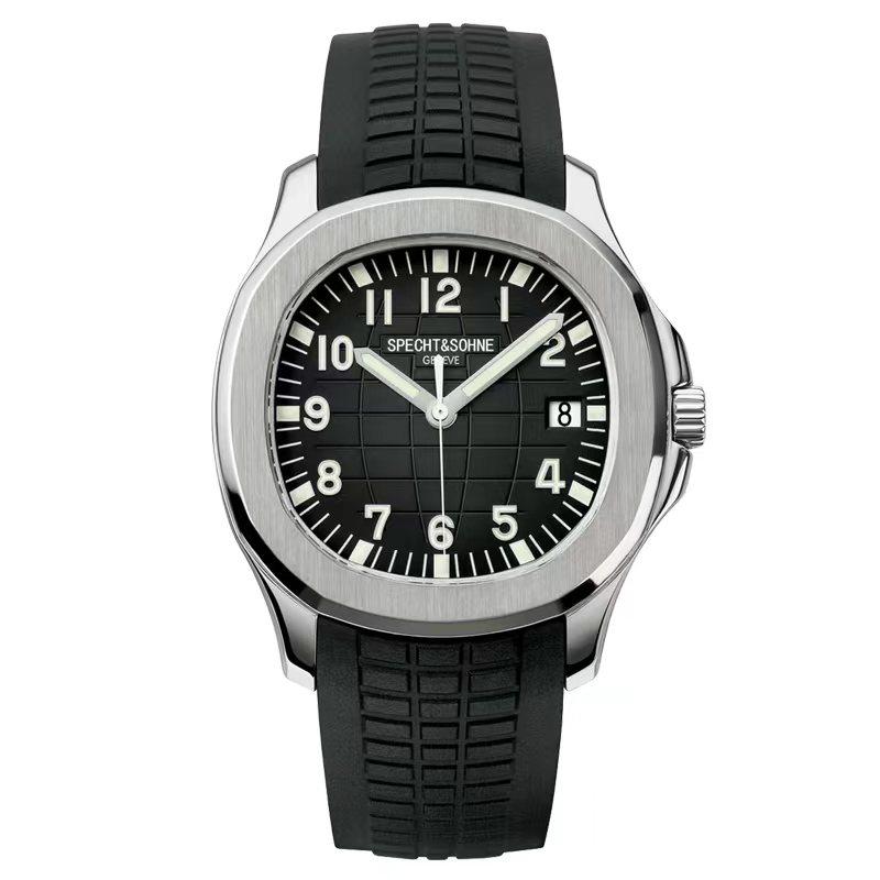 2025 Neuankömmling Herrenuhren Top Marke Luxus Automatische Mechanische Uhren Kautschukarmband Edelstahluhr Relogio Masculino Japan- Miyota-8215 schwarz