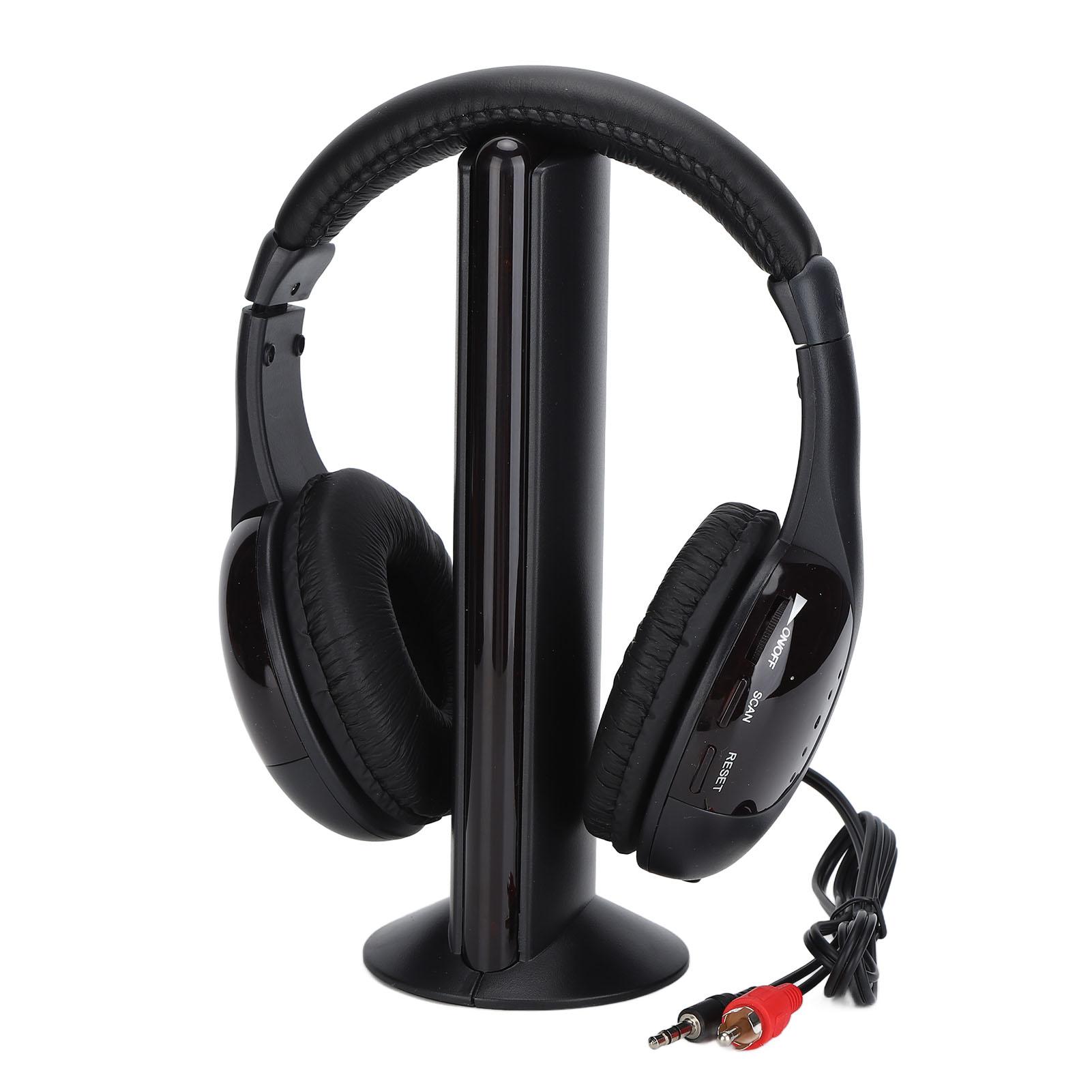 5-in-1-Kopfhörer, kabellos, HiFi, tiefer Bass, FM-Radio, Over-Ear-Kopfhörer mit Überwachung für PC, TV