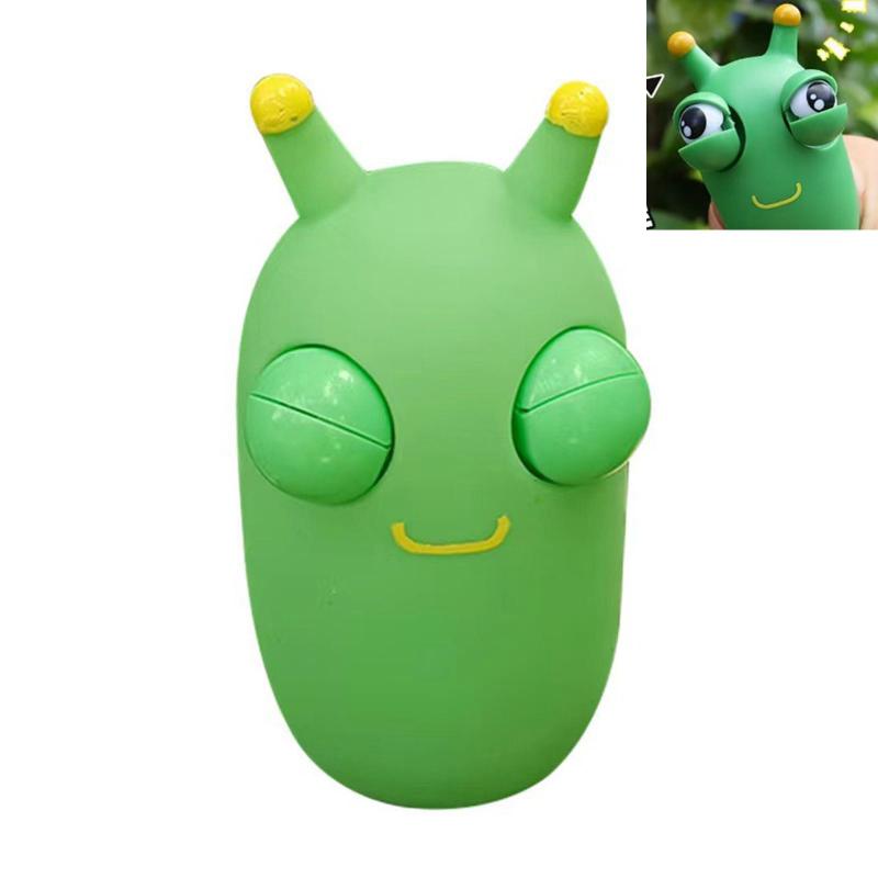 Grünes Auge Insekt Quetschspielzeug Graswurm Kneifspielzeug Stressabbau Antistress Fidget Spielzeug Squishy Quetschspielzeug Herausquellende Augen grün
