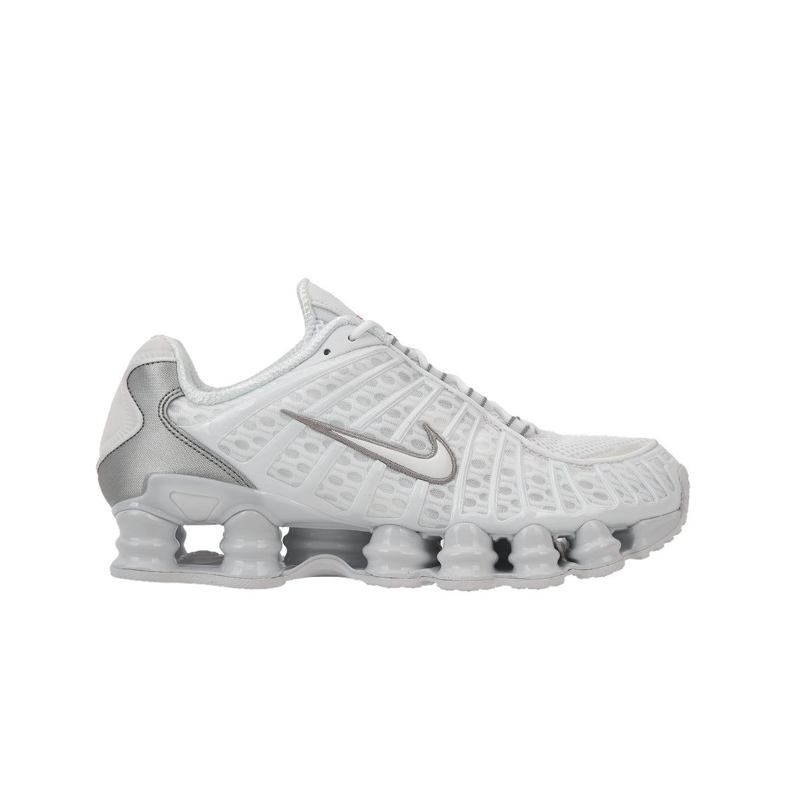Nike Shox TL Metallisches Silber Unisex Sneaker Weiß Weiß-Metallisch-Silber AV3595-100 39
