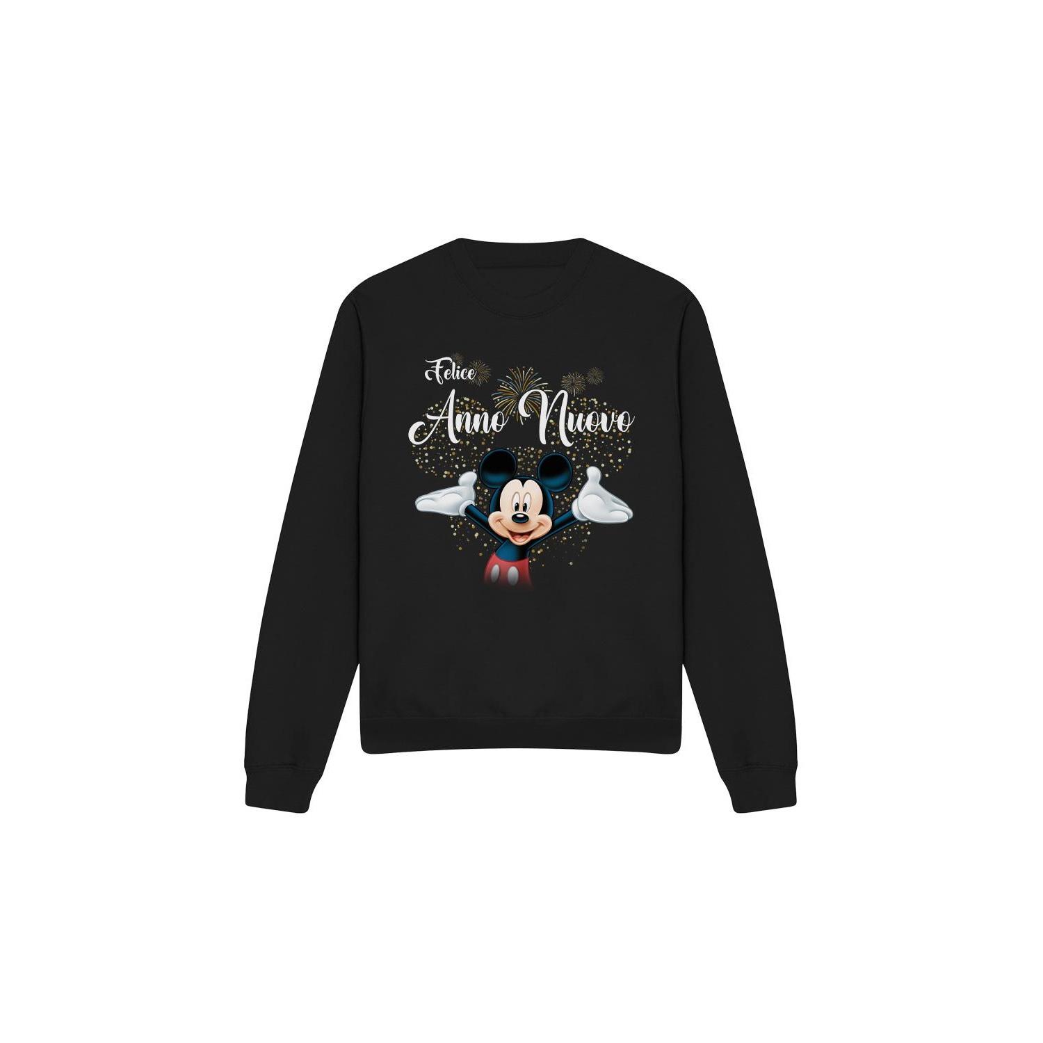 Disney Unisex Erwachsene Italienische Mickey Mouse Feuerwerk Neujahr Sweatshirt XXL schwarz