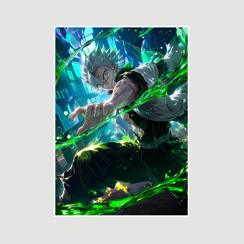 Japanische Anime-Poster „Demon Slayer“ aus weißem Papier, Manga-Figur, Kamado Tanjirou, Poster, dekoratives Gemälde, Bild, Zimmer, Bar, Wanddekoration 42x30cm