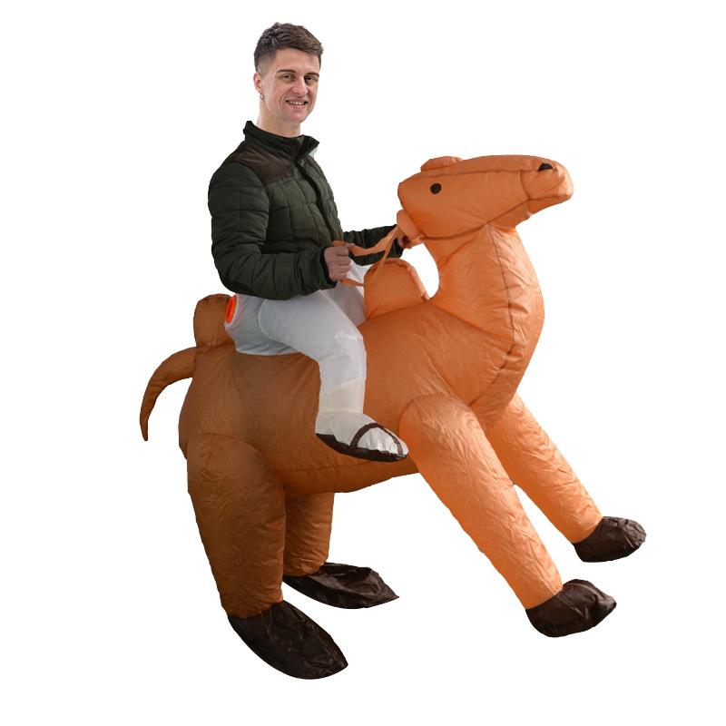 Lustiges Kamel aufblasbares Kostüm, Cosplay Party Verkleidung aufblasbarer Anzug 150-190cm braun