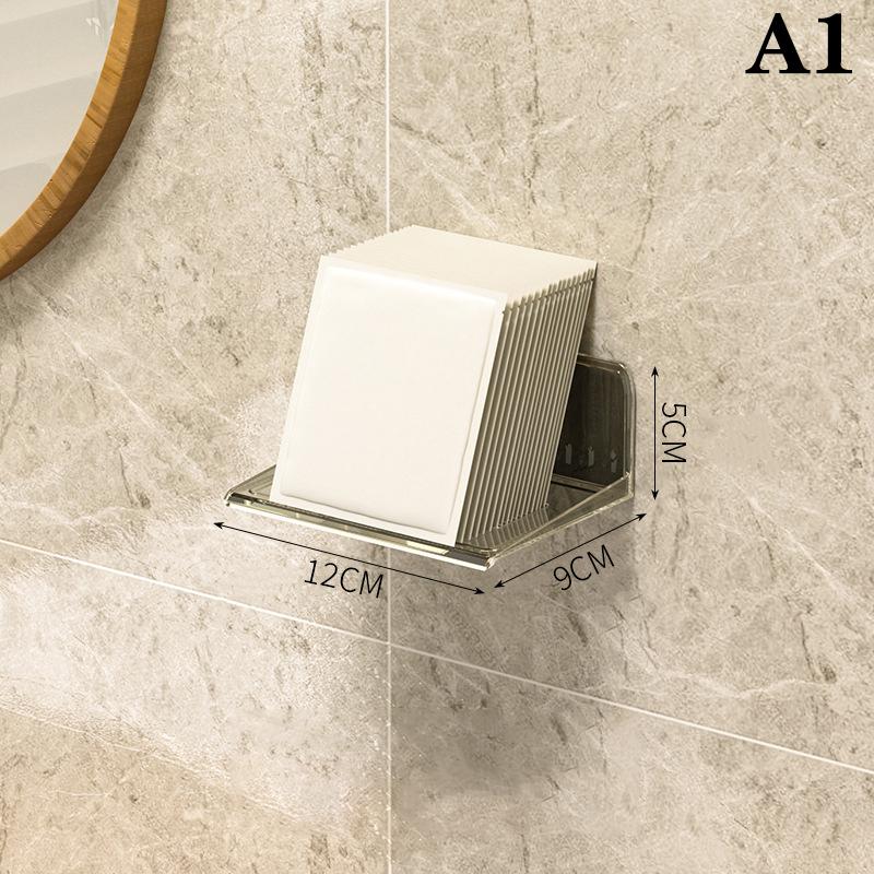 Badezimmer-Schminktisch-Organizer, Wandregal, Home-Storage-Rack, Hautpflege, Kosmetik-Display, Aufbewahrungshalter, stanzfrei 12*9*5cm hellgrau