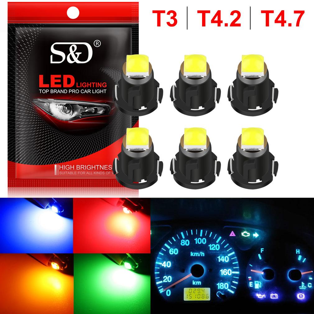 6 stücke T3 LED T4.2 T4.7 Led-lampen Canbus 3030SMD Auto Innen Lichter Anzeige Keil Dashboard Erwärmung Instrument Lampe 12V Auto T3 grün
