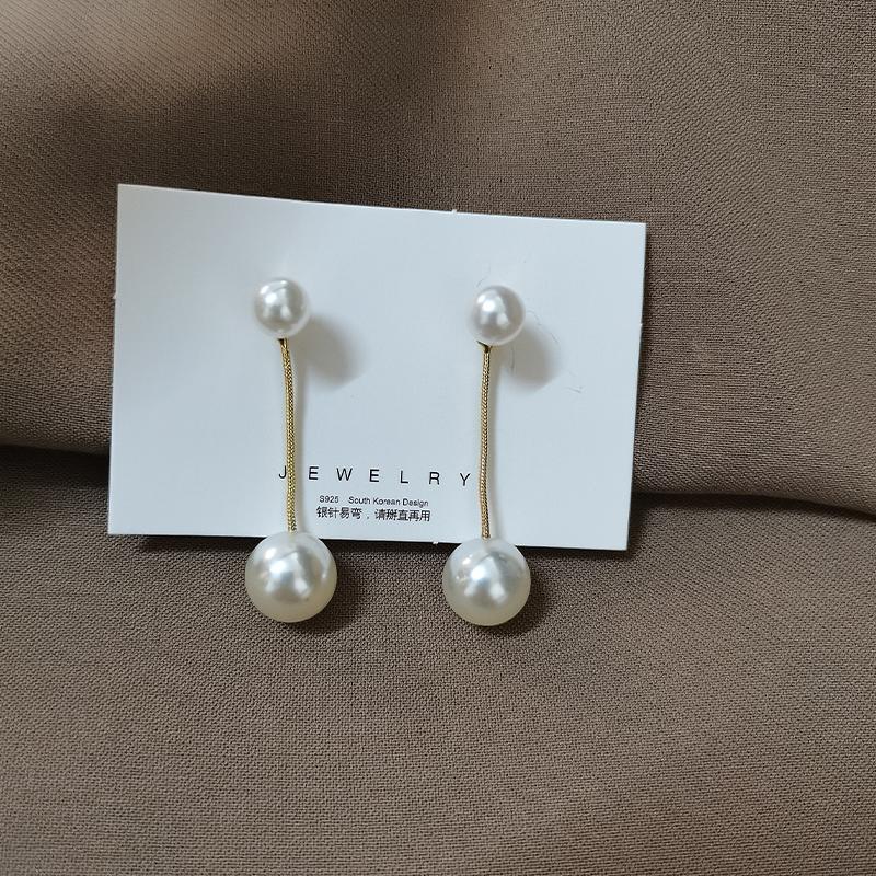 Südkorea Neue Mode Barocke Perle Ohrringe Temperament Persönlichkeit Vielseitige Anhänger Ohrringe Elegante Schmuck Für Frauen black