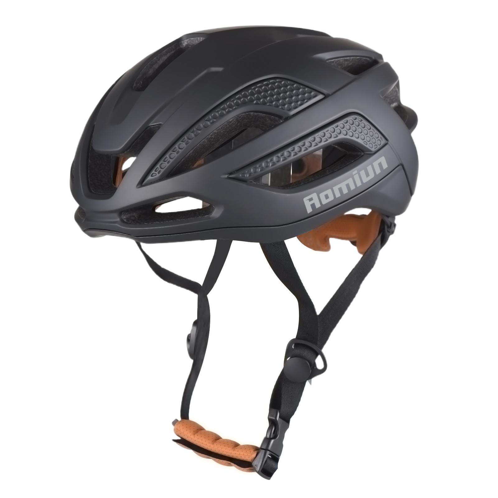 Fahrradhelme für Erwachsene, Helme für Elektroroller, aerodynamischer Schutzhelm mit verstellbarer Innenausstattung M matte schwarze