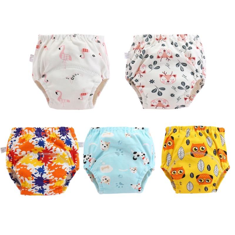5PC Cartoon gedruckt atmungsaktive Baby wiederverwendbare Windel für Schlafzimmer Windel Shorts Trainingshosen 100
