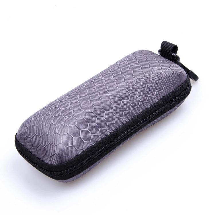 Neues komprimierendes Waben-Reißverschluss-Brillenetui, Sonnenbrillen-Etui, schwarzes Sonnenbrillen-Reißverschluss-Beutel, Sonnenetui, Vielfalt, mehrfarbig grau