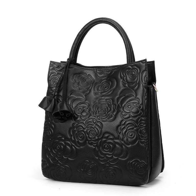 Handtasche Großes Fassungsvermögen Damenhandtasche Modische Geprägte Leder Rindsleder Handtasche Damen Umhängetasche Temperamentvolle Tasche