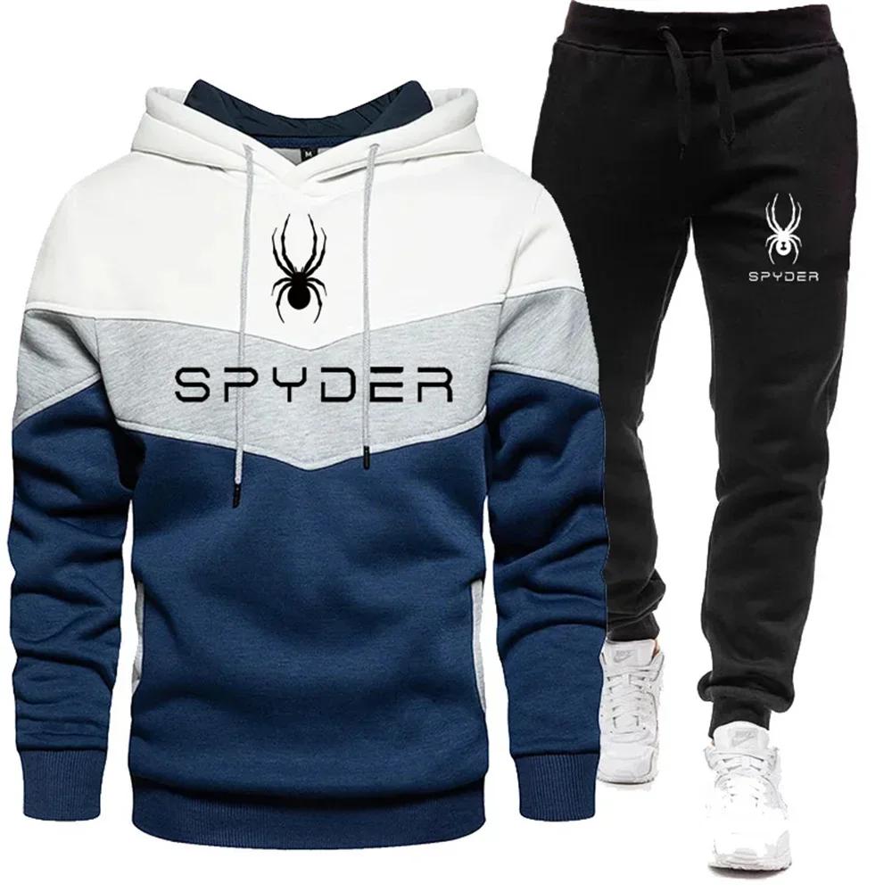 2025 herren Sets Frühling Herbst Zipper Hoodie und Hosen 2 Stück Lässige Trainingsanzug Männlichen Marke Laufen Jogging Sportswear Anzug M
