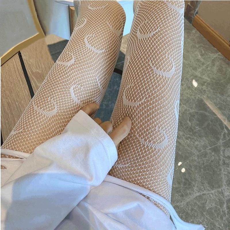 Sexy Strumpfhosen Strumpfhosen Blumen Druck Aushöhlen Mesh Fishnet Strumpfhosen Körper Strümpfe Frauen Dessous Strumpfwaren Mesh Nylon Strumpfhosen One Size