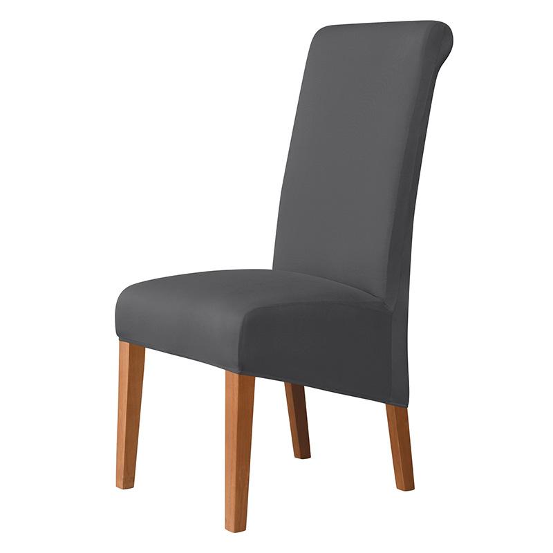 Einfarbiger Stuhlbezug mit hoher Rückenlehne, XL-Größe, hohe Elastizität, glatter Stoff, Stuhlhussen für Esszimmer, Küche, Stretch, Heimdekoration 1pc dunkelgrau