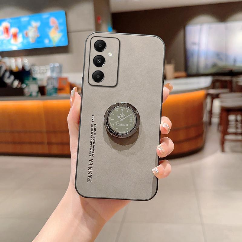 Für Samsung Galaxy S24 FE 5G Hülle Leder Stoßfeste Handyhülle Für Samsung Galaxy S24 Ultra S23 Plus S22 S21 S20 Auto Magnetischer Ringhalter Rückseite Samsung S24 FE 5G graue