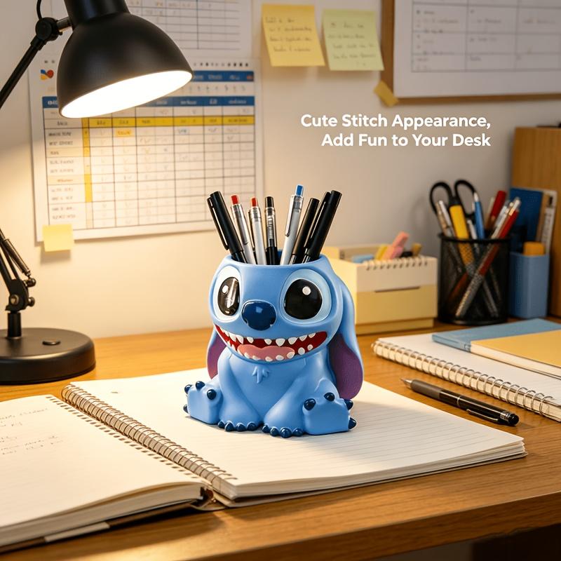 Disney Stitch Form Aufbewahrungsbox Einfacher Schreibtisch Stiftehalter Aufbewahrungsbox für Büro Schule und Zuhause Bastelbedarf 1pcs Stitch beige