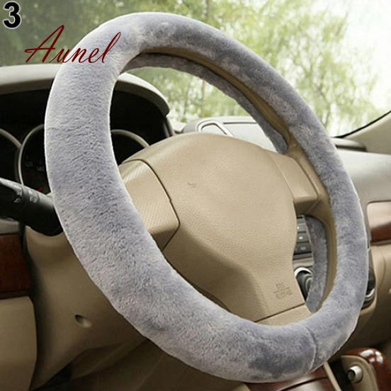 Modish Universal-Autozubehör-Charme, warm, lang, weich, Plüsch, Auto-Lenkradbezug 0.057 kg grau