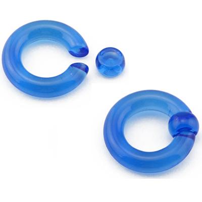1 Paar Acryl BCR Großer Großer Größe Riesiger Klemmkugelring Ohr Tunnel Plug Expander Gauge Männlicher Nasenring Piercing Körperschmuck 8mm(0g) hellblaue