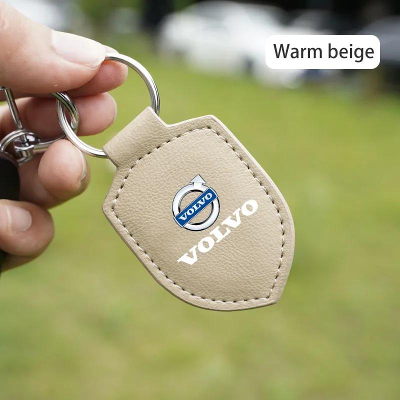 Leder Auto Styling Schlüsselanhänger Schlüsselanhänger Schlüsselanhänger Schlüsselhalter Für Volvo XC90 V90 V60 XC60 V40 S80 S60 S90 C40 XC40 V70 XC70 C30 beige
