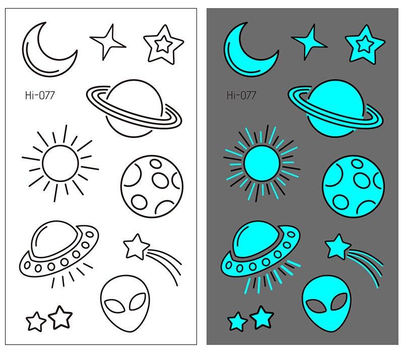 Leuchtende Tattoo-Aufkleber für Frauen, Arm, Gesicht, leuchtende Tattoos, Körperkunst-Tattoos, Schlange, Schmetterling, elektrische Silbe, Party-Tattoo 2023