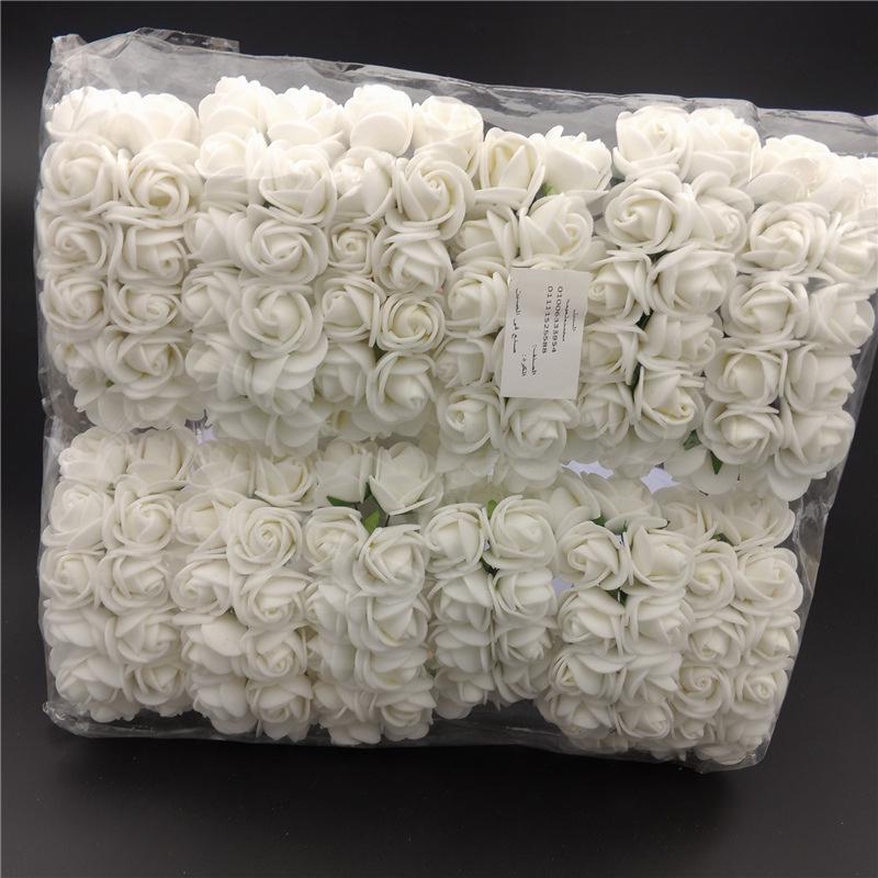 72 Stück/Los PE Rosen Spitzen Schaumblumenstrauß Einfarbig DIY Kranz Handwerk Kunstblumen JM08