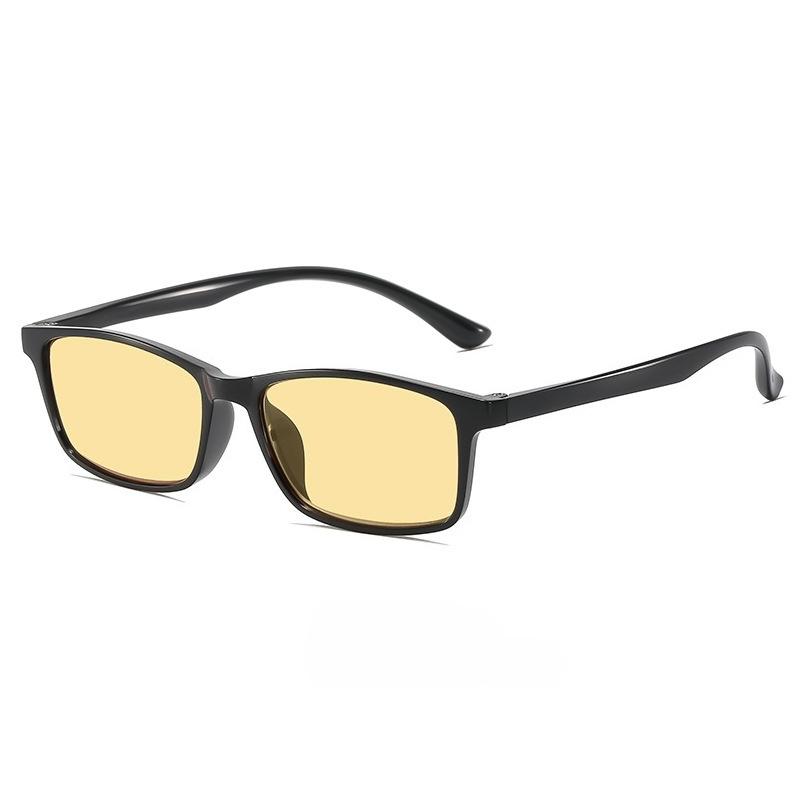 Herren Quadratische Nachtsichtbrille Mode Hohe Auflösung Gelbe Gläser Lesebrille Damen Plus Dioptrien Alterssichtigkeit +2.5 schwarz