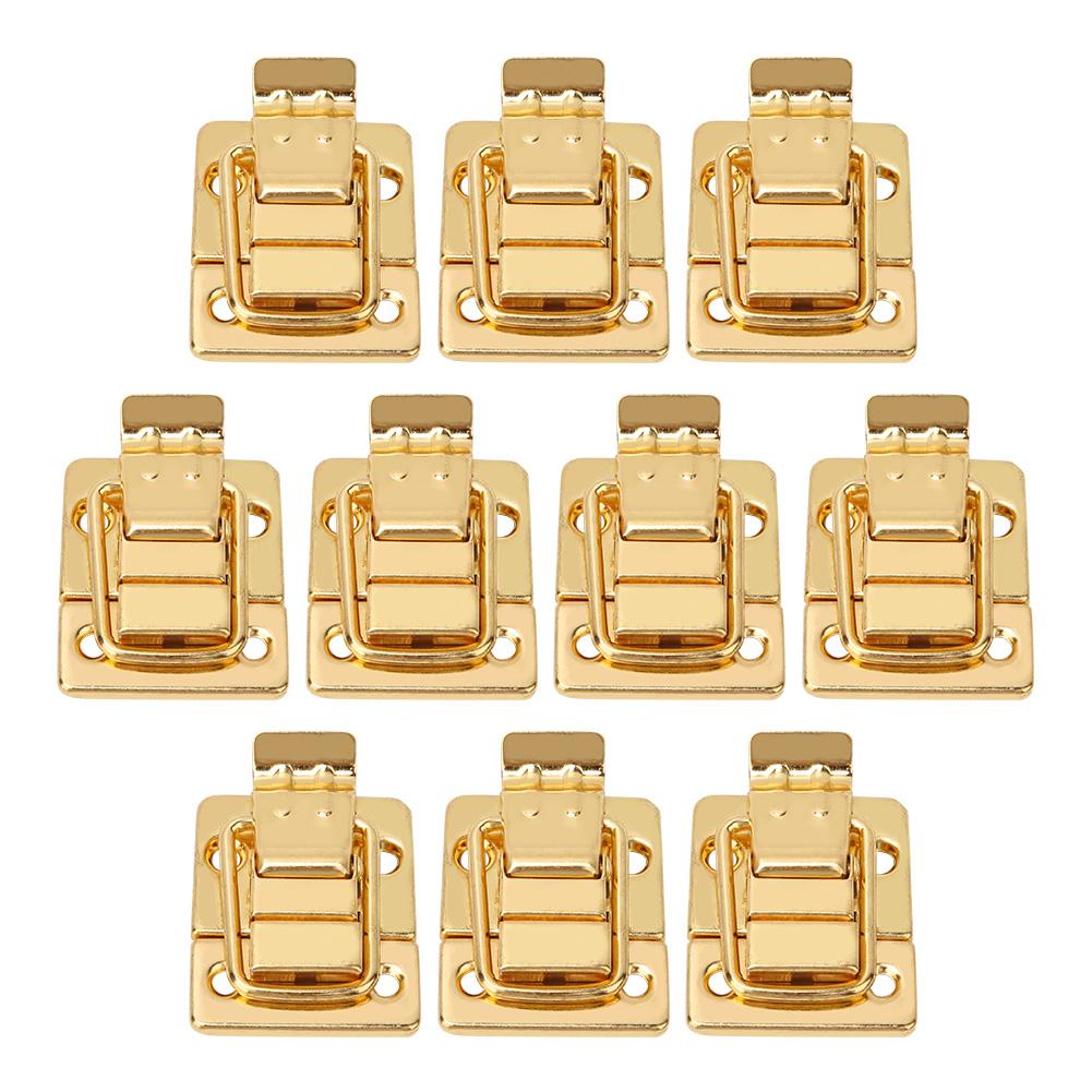 10 Stück Riegelverschluss Golden Edelstahl Box Truhe Koffer Knebelverschluss Überfalle 28x40mm