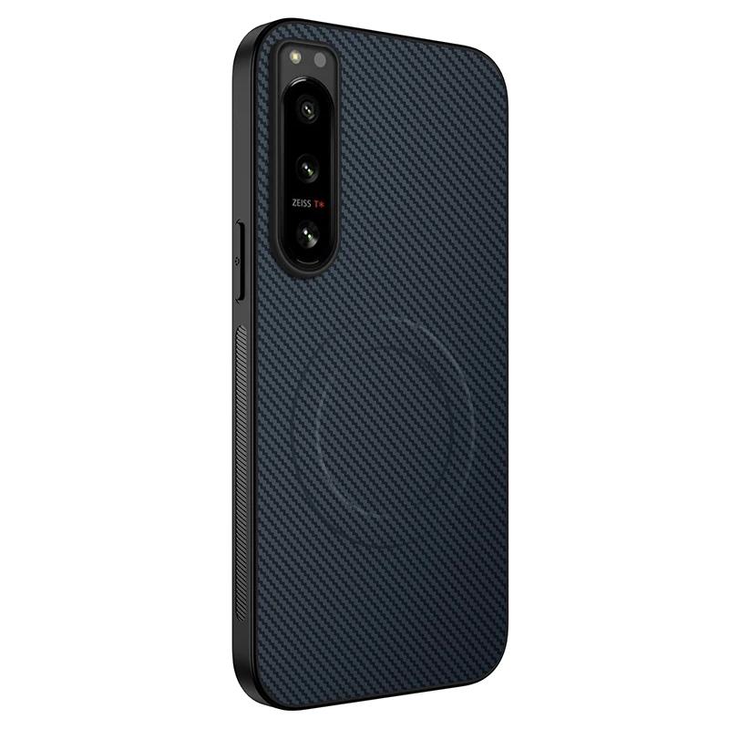 Kohlefaser Kabelloses Laden Magnetische Hüllen Für Sony Xperia 5 II iii Linsenschutz Silikon Weiche Bumper Abdeckung Handyhülle For Sony Xperia 5 II blau