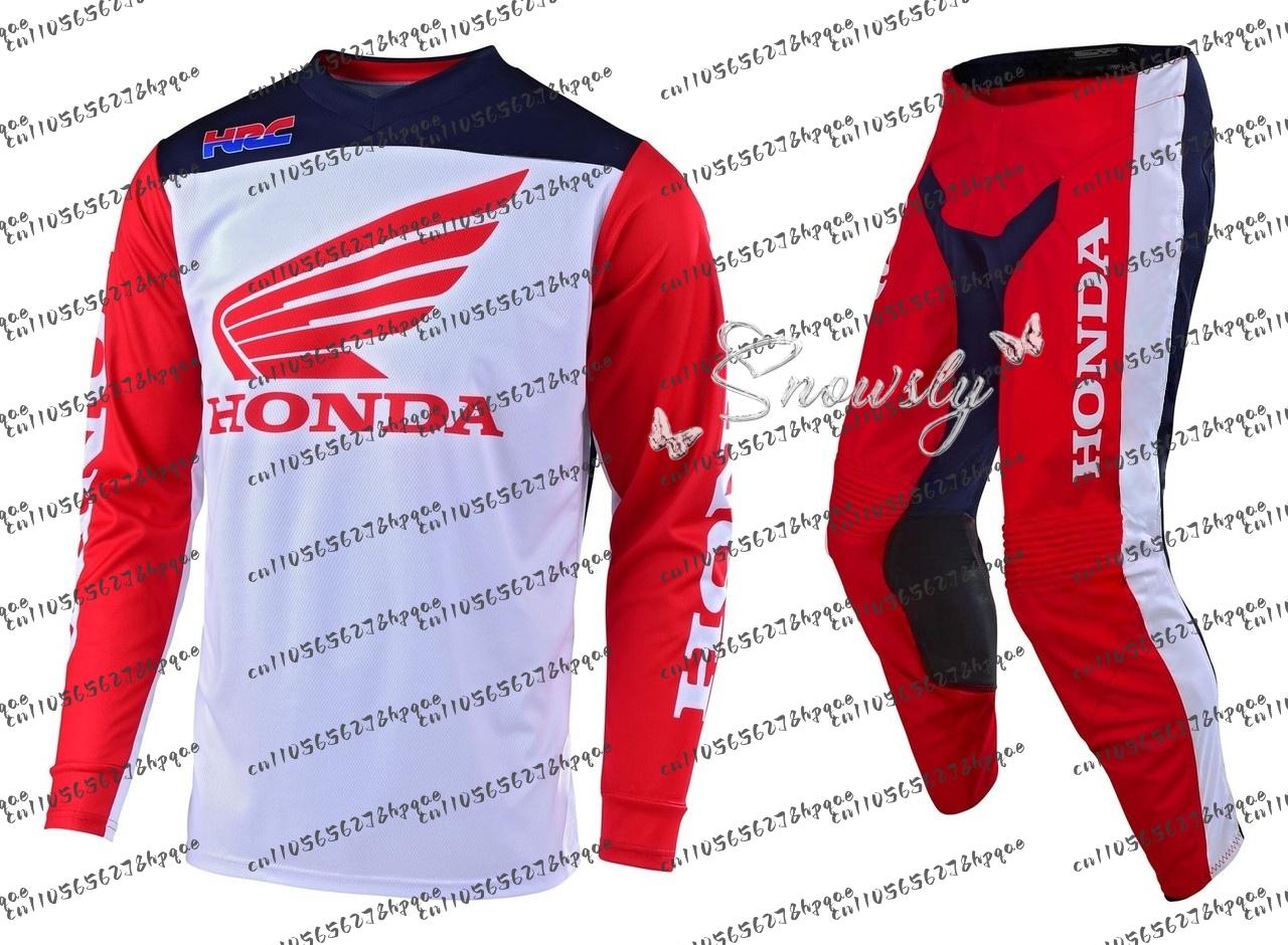 2026 Honda Offroad Motorradbekleidung Motocross Trikot Langarm und Hose Set MX Ausrüstungsset ATV Dirt Bike Anzug AtmungsaktivTG1 4XL