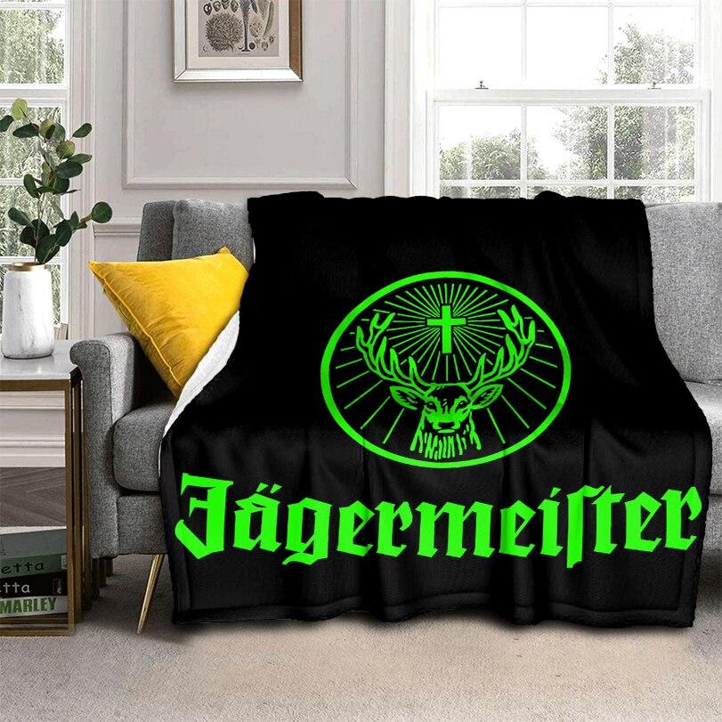 Jaegermeister Flanelldecke Bettüberwurf Decke Weiche Cartoon-bedruckte Tagesdecke Tagesdecke Sofa Geschenk für Jungen Mädchen 100x150cm