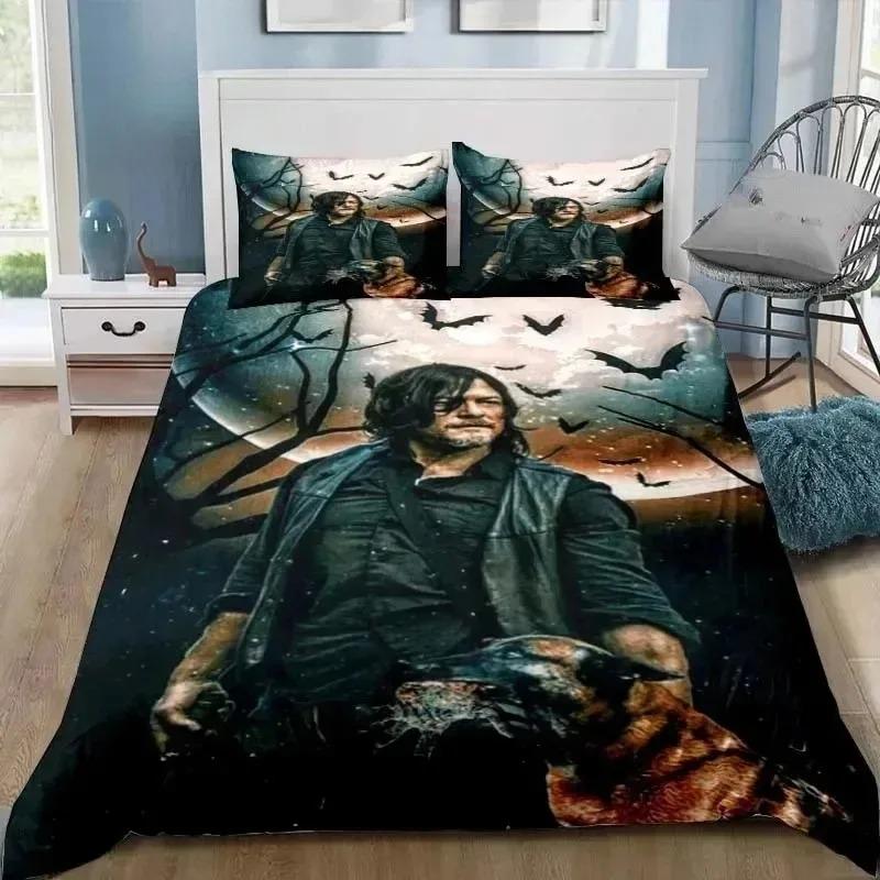 The Walking Dead Daryl Dixon Flügel Zeichen Bettwäsche-Set Schlafzimmer Weich Modern Bettüberwürfe Bequem Bettbezug Deckenbezug Kissenbezug AU Double 180x210cm