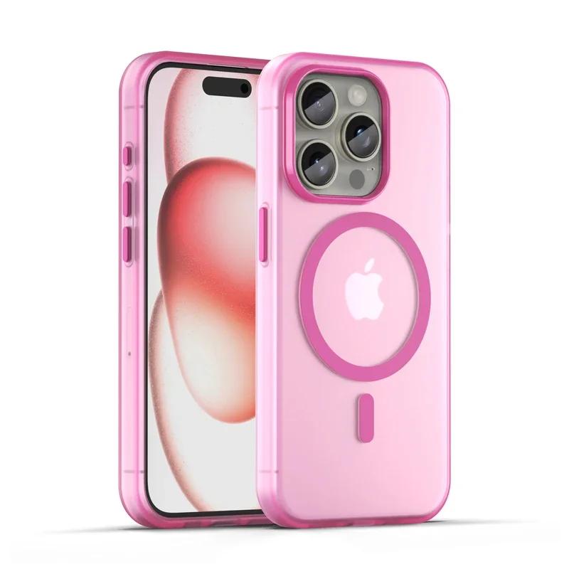 Mattes Candy Magnetisches Kabelloses Laden Transparente Hülle Für iPhone 16 15 13 12 11 14 Pro Max Plus Für Magsafe Stoßfeste Hülle For iPhone 13 ProMax