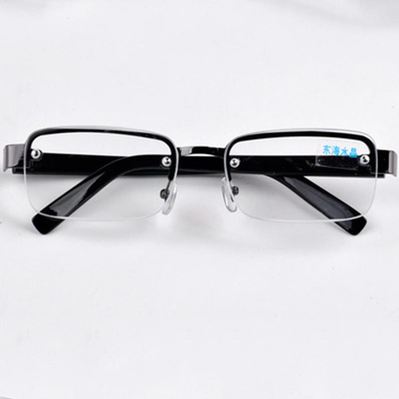 Unisex Lesebrille Kristall Halbrand Bürobrille Lesesonnenbrille Brille +2.5 transparent
