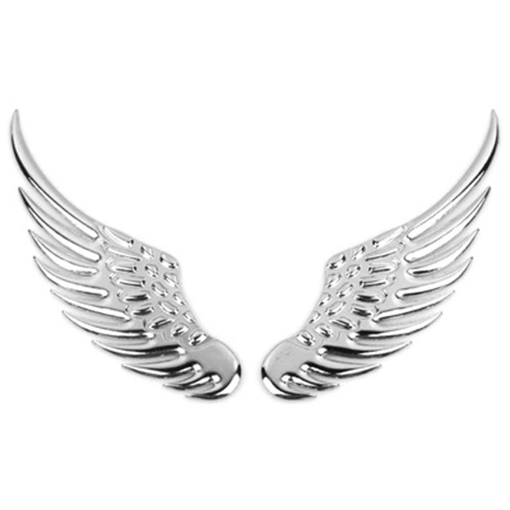 3D PVC Aufkleber Auto Motorrad Kreative DIY Flügel Scratch Aufkleber Auto Aufkleber silber