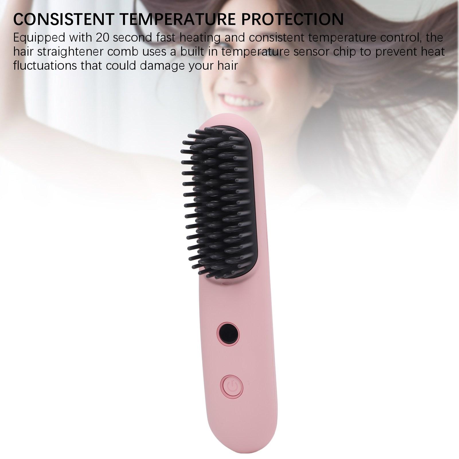 2 in 1 Negative Ionic Haarglätter Kamm Typ C Schnelle Aufladung 3 Temperatureinstellungen Haar heiß