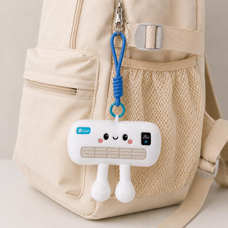14/16cm Schwarzes Klavier & Weißer Klimaanlagen-Plüschanhänger Gefüllter humanoider Musikinstrument-Schlüsselanhänger Dekor für Tasche Geschenk