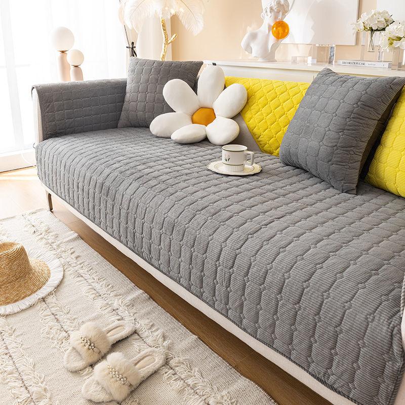 Plüsch Sofa Kissen Herbst Und Winter Verdickung Nicht-Slip Sofa Abdeckung Wohnzimmer Einfarbig Sofa Zurück Abdeckung Armlehne handtuch 45x45 pillowcase