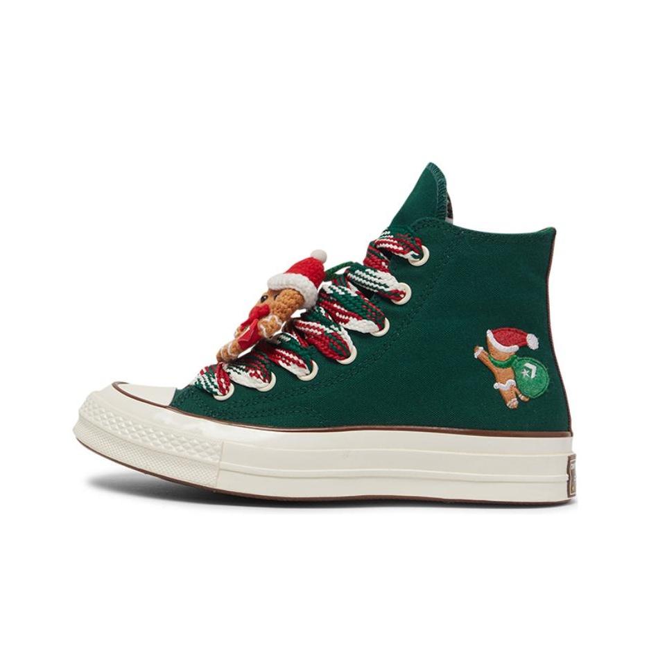 Converse Chuck 70 High X-Mas Lebkuchen & Strickstrumpf - Midnight Clover Herren Sneaker Grün Egret Bären-Nickerchen A12455C 35