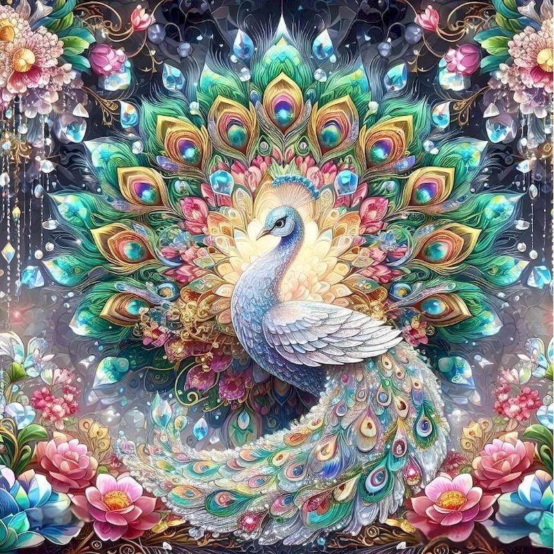 DIY Diamant Malerei Pfau voller Platz rund Diamant Mosaik Blume Kreuzstich Diamant Kunst Tier Home Dekoration Full Round 30x30CM
