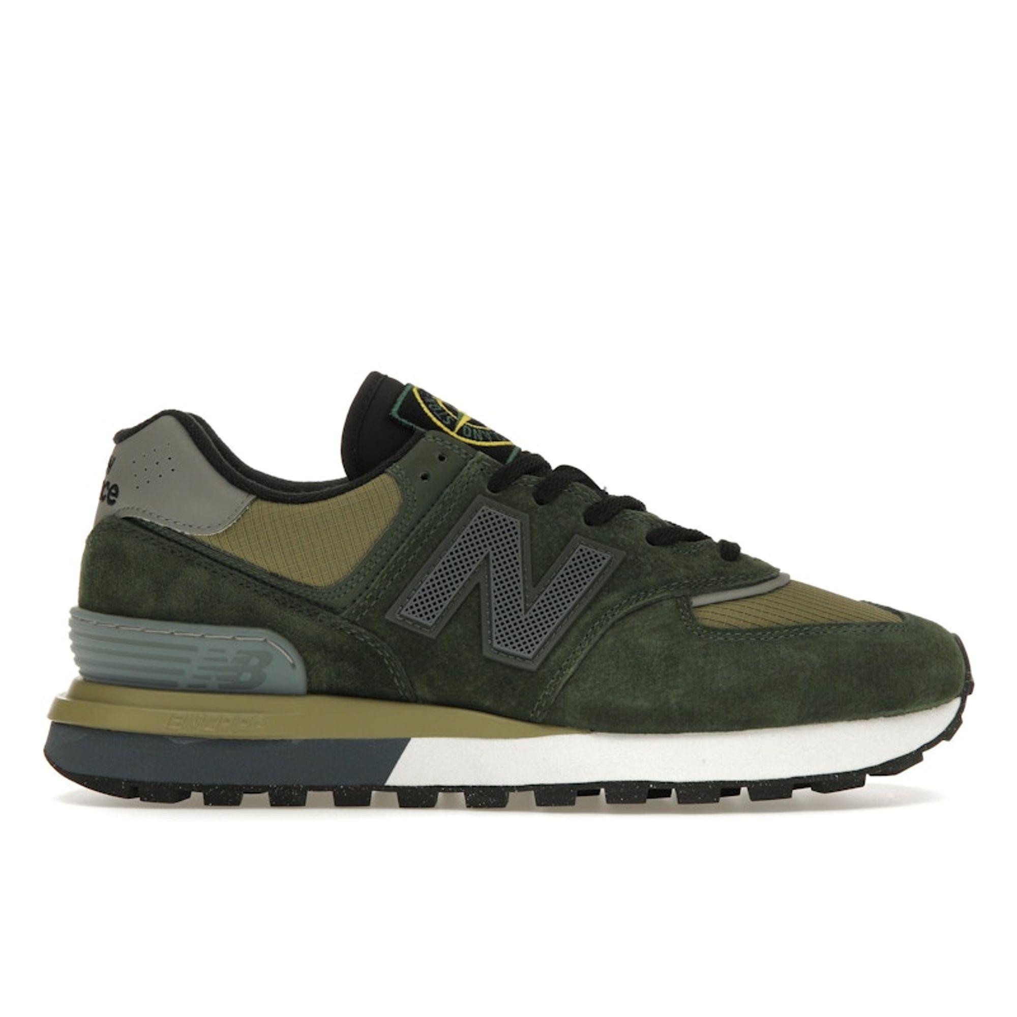 Stone Island x New Balance 574 Legacy Dunkelgrün Unisex Sneaker Braun U574LGIL 45