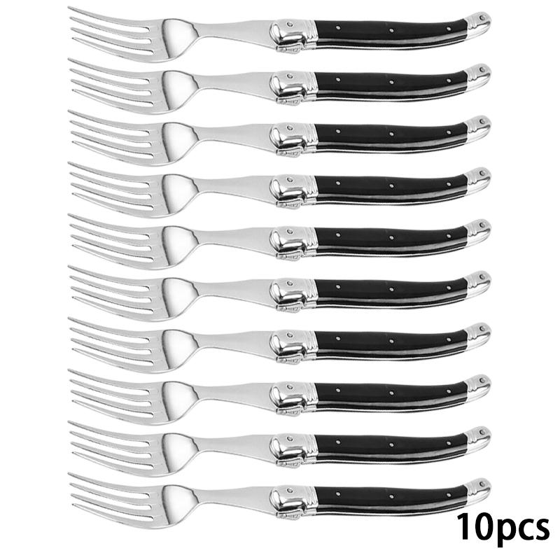 4-10 Stück 9 Zoll Laguiole Steakmesser Schwarzes Besteck Abendessen Messer Gabeln Edelstahl Geschirr Restaurant Bar Küche Geschirr