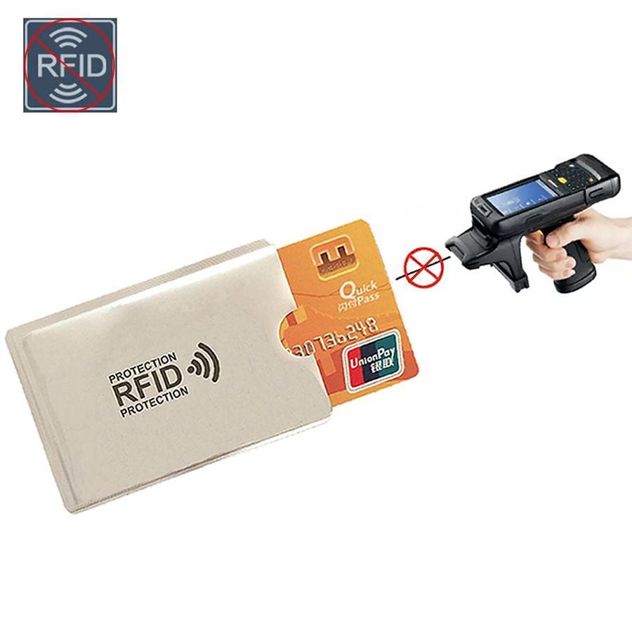 Anti-Rfid-Geldbörse, Bankkartenhalter, Ausweis, Bankkartenetui, Schutz, Metall-Kreditkartenhalter, 6 x 9,3 cm weiß