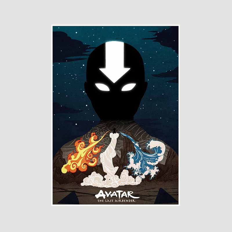 Klassisches Anime-Poster „Avatar – Der Herr der Elemente“, Retro-Poster aus weißem Papier, Wandkunst, Malerei, Wohnkultur, Wandbild, Wohnzimmer-Dekoration, Ästhetik 30x21cm