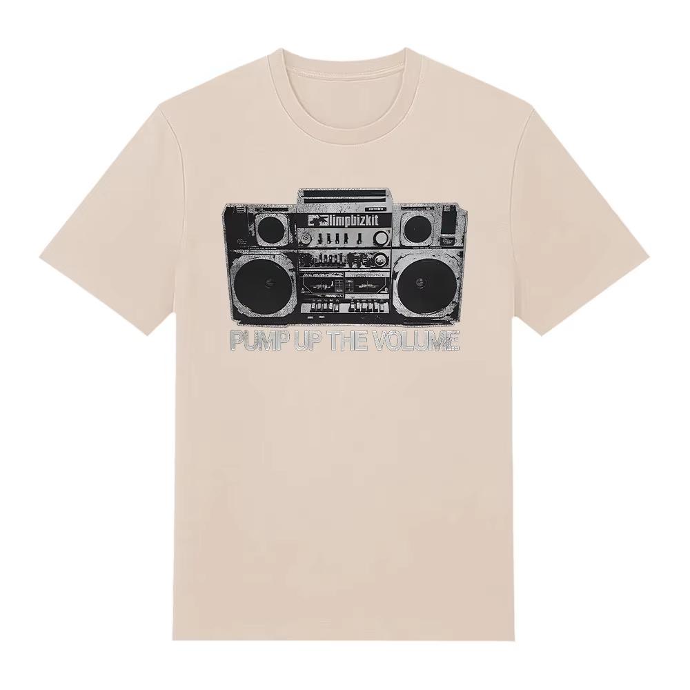 Limp Bizkit Boombox T-Shirts 2026 Unisex Herren Damen Hip Hop Retro Streetwear Baumwolle Kurzarm Vintage Top Hip Hop Streetwear Oversized T-Shirt XL black
